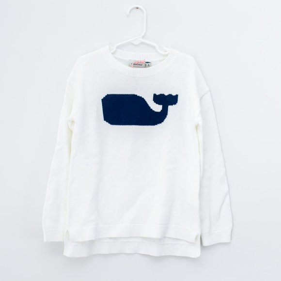 NWT Vineyard Vines Girls Whale Sweater White 7-8 - Picture 2 of 7